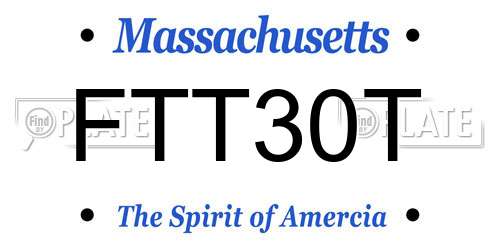 FTT30T Massachusetts License Plate
