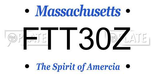 FTT30Z Massachusetts License Plate
