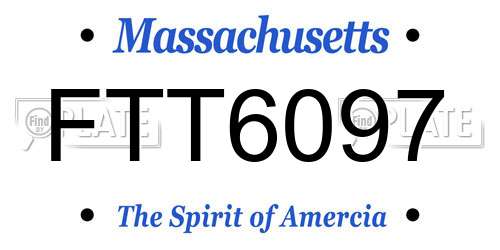 FTT6097 Massachusetts License Plate