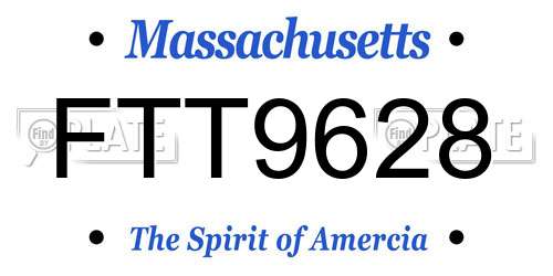 FTT9628 Massachusetts License Plate