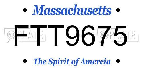 FTT9675 Massachusetts License Plate