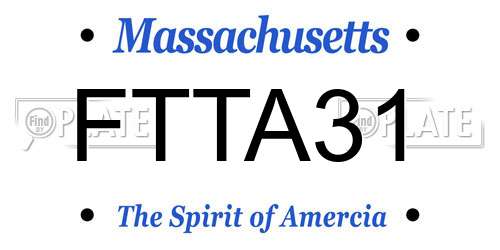FTTA31 Massachusetts License Plate