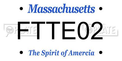 FTTE02 Massachusetts License Plate