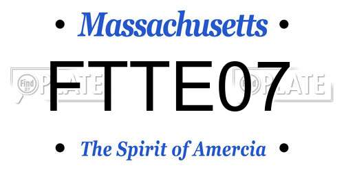 FTTE07 Massachusetts License Plate