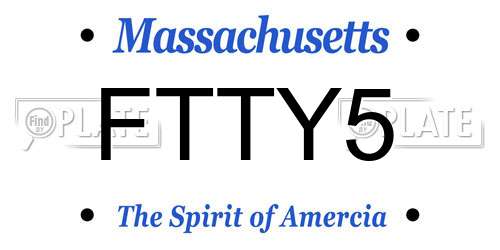 FTTY5 Massachusetts License Plate