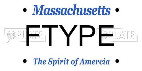 FTYPE Massachusetts License Plate