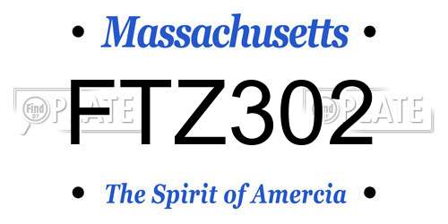 FTZ302 Massachusetts License Plate