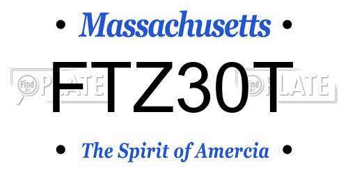 FTZ30T Massachusetts License Plate