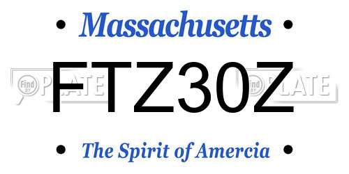 FTZ30Z Massachusetts License Plate