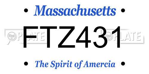 FTZ431 Massachusetts License Plate