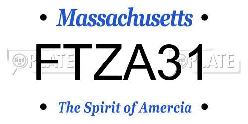 FTZA31 Massachusetts License Plate