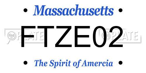 FTZE02 Massachusetts License Plate
