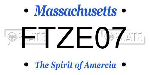 FTZE07 Massachusetts License Plate