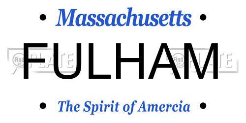 FULHAM Massachusetts License Plate
