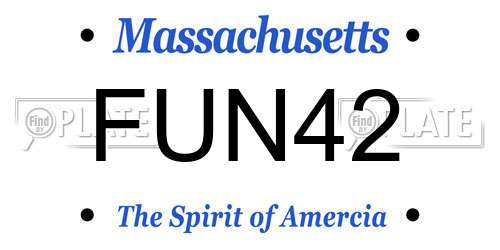 FUN42 Massachusetts License Plate
