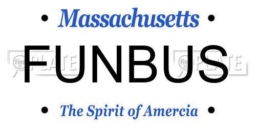 FUNBUS Massachusetts License Plate
