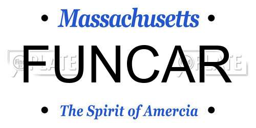 FUNCAR Massachusetts License Plate