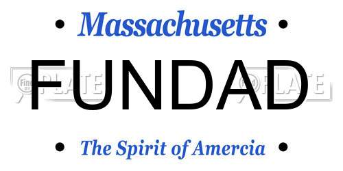 FUNDAD Massachusetts License Plate
