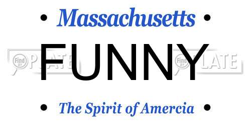 FUNNY Massachusetts License Plate