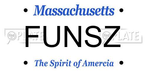 FUNSZ Massachusetts License Plate