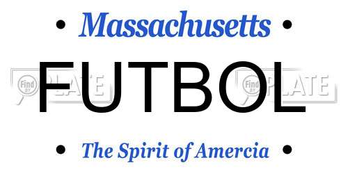 FUTBOL Massachusetts License Plate