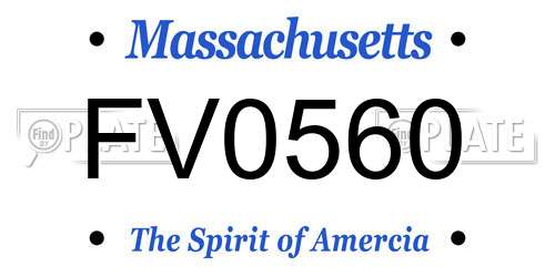 FV0560 Massachusetts License Plate