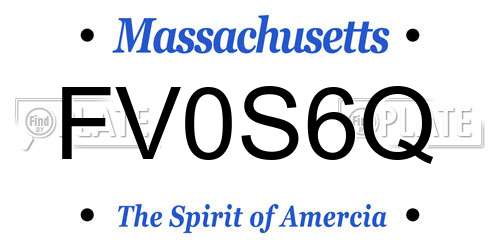 FV0S6Q Massachusetts License Plate