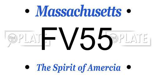 FV55 Massachusetts License Plate