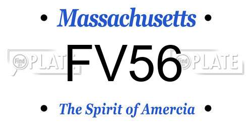 FV56 Massachusetts License Plate