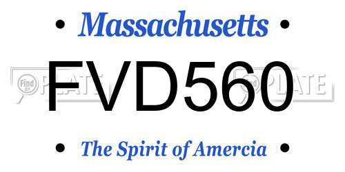 FVD560 Massachusetts License Plate