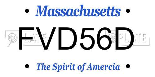 FVD56D Massachusetts License Plate