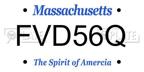 FVD56Q Massachusetts License Plate