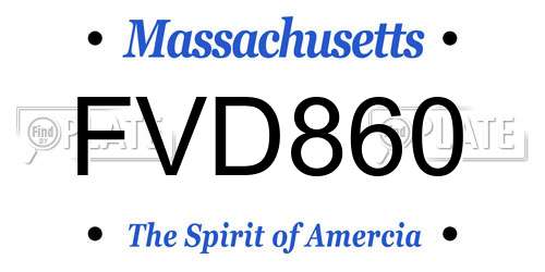FVD860 Massachusetts License Plate