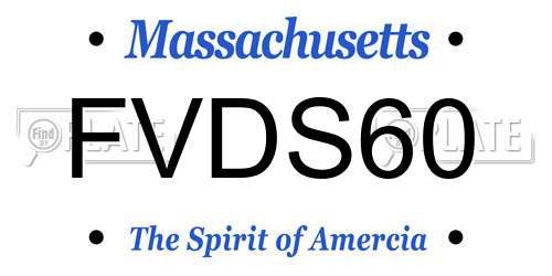 FVDS60 Massachusetts License Plate