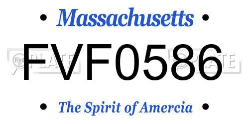 FVF0586 Massachusetts License Plate