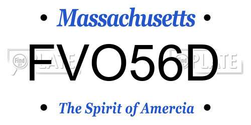 FVO56D Massachusetts License Plate