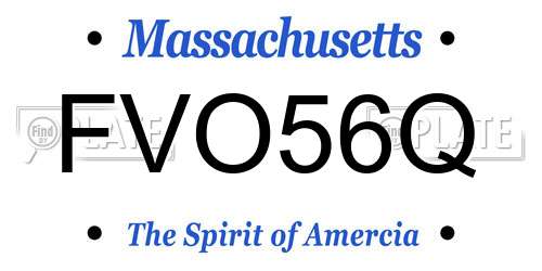 FVO56Q Massachusetts License Plate