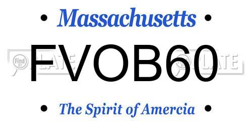 FVOB60 Massachusetts License Plate