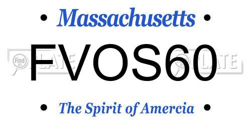 FVOS60 Massachusetts License Plate