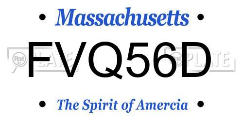 FVQ56D Massachusetts License Plate
