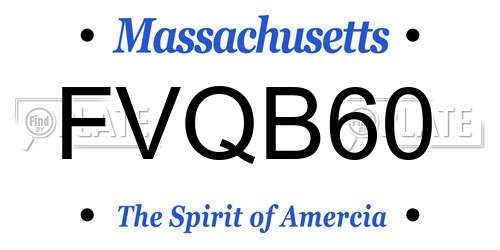 FVQB60 Massachusetts License Plate