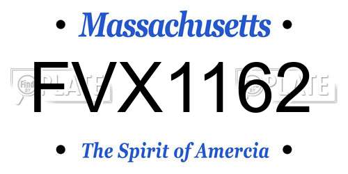 FVX1162 Massachusetts License Plate