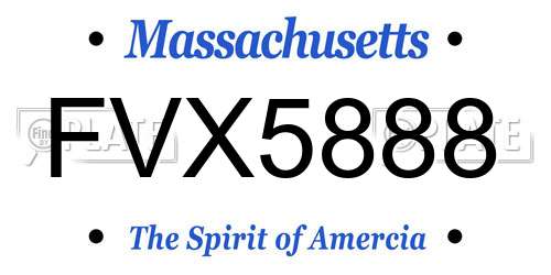 FVX5888 Massachusetts License Plate