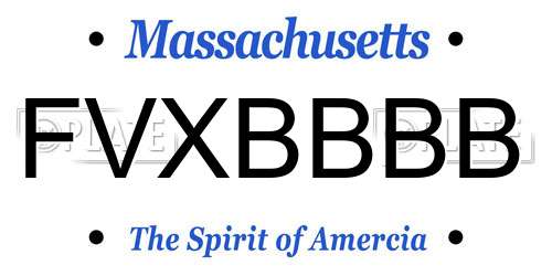 FVXBBBB Massachusetts License Plate