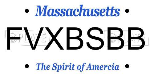FVXBSBB Massachusetts License Plate