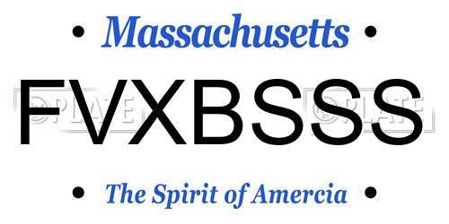 FVXBSSS Massachusetts License Plate