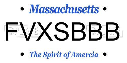 FVXSBBB Massachusetts License Plate