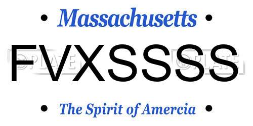 FVXSSSS Massachusetts License Plate