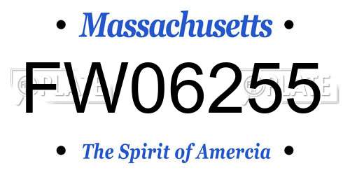 FW06255 Massachusetts License Plate