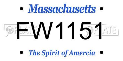 FW1151 Massachusetts License Plate